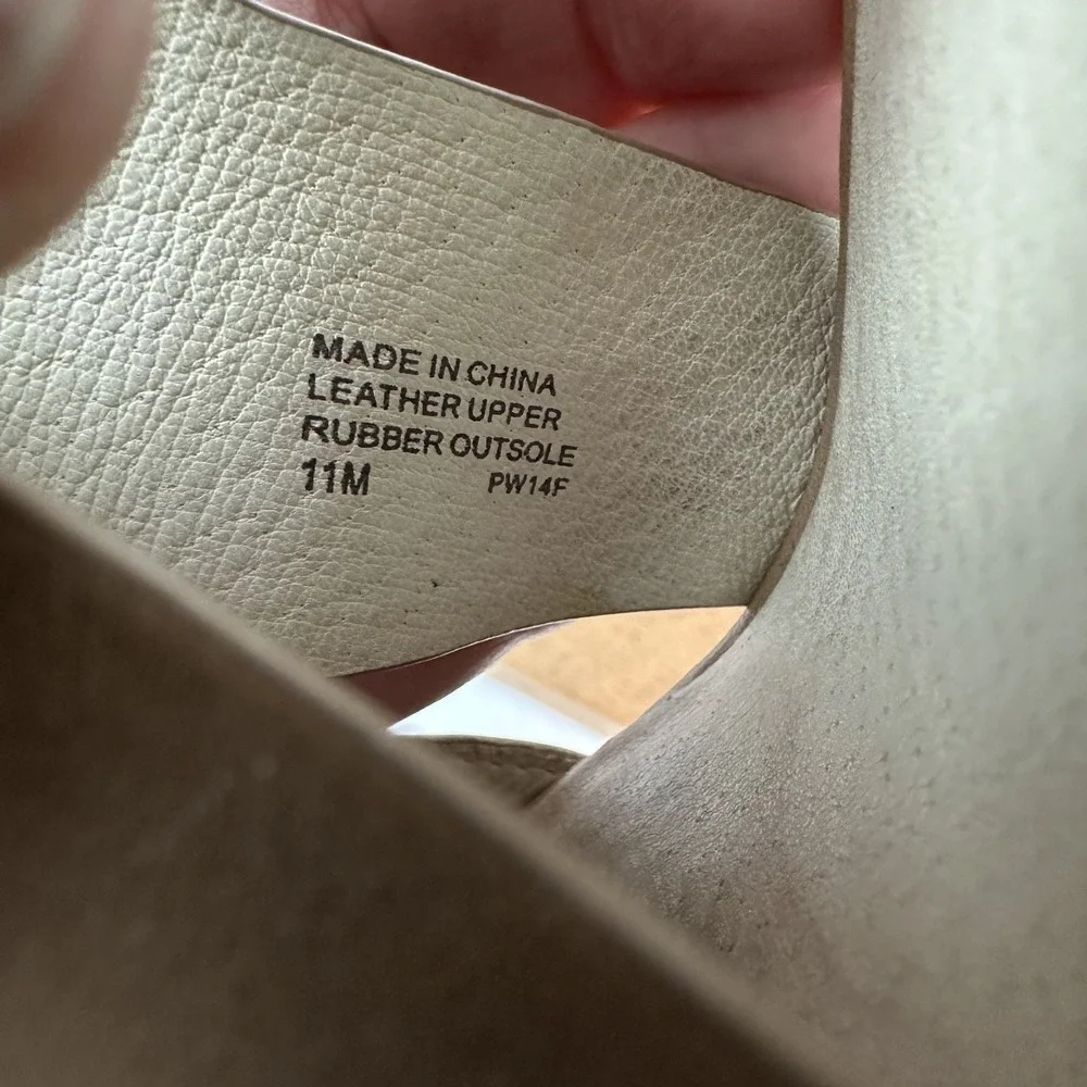 Womens‎ Michael Kors Carla Beige Leather Heeled Platform Sandals Size 11 M GUC